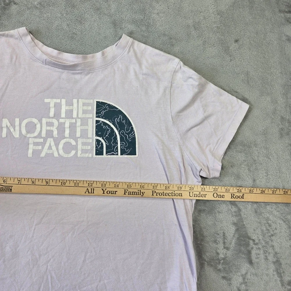 The North Face Womens Lavender Purple Topographic Logo Graphic T-Shirt Size L - Picture 2 of 6